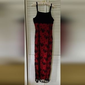 Red and black dress